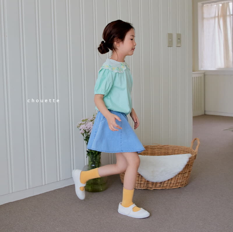 Chouette - Korean Children Fashion - #littlefashionista - Flower Collar Tee - 11