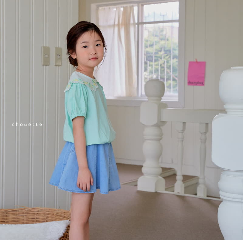 Chouette - Korean Children Fashion - #magicofchildhood - Flower Collar Tee - 12