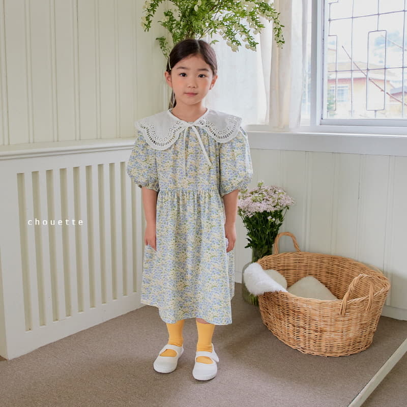 Chouette - Korean Children Fashion - #stylishchildhood - Blue Daisy One-piece