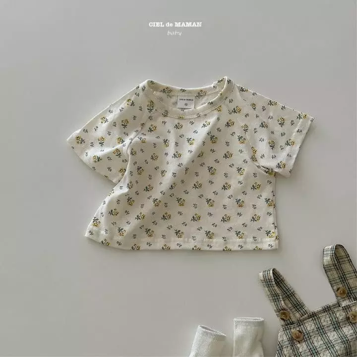 Ciel De Maman - Korean Baby Fashion - #babyootd - Bebe Flower Tee - 2