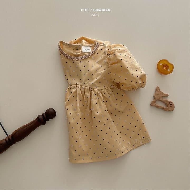 Ciel De Maman - Korean Baby Fashion - #babyoutfit - Dot One-piece - 6