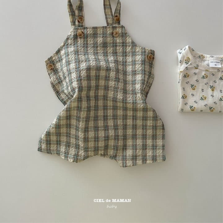 Ciel De Maman - Korean Baby Fashion - #babyoutfit - Check Dungarees - 4