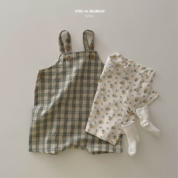Ciel De Maman - Korean Baby Fashion - #onlinebabyboutique - Check Dungarees - 5