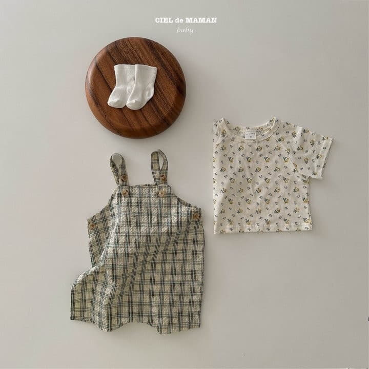 Ciel De Maman - Korean Baby Fashion - #onlinebabyshop - Check Dungarees - 6