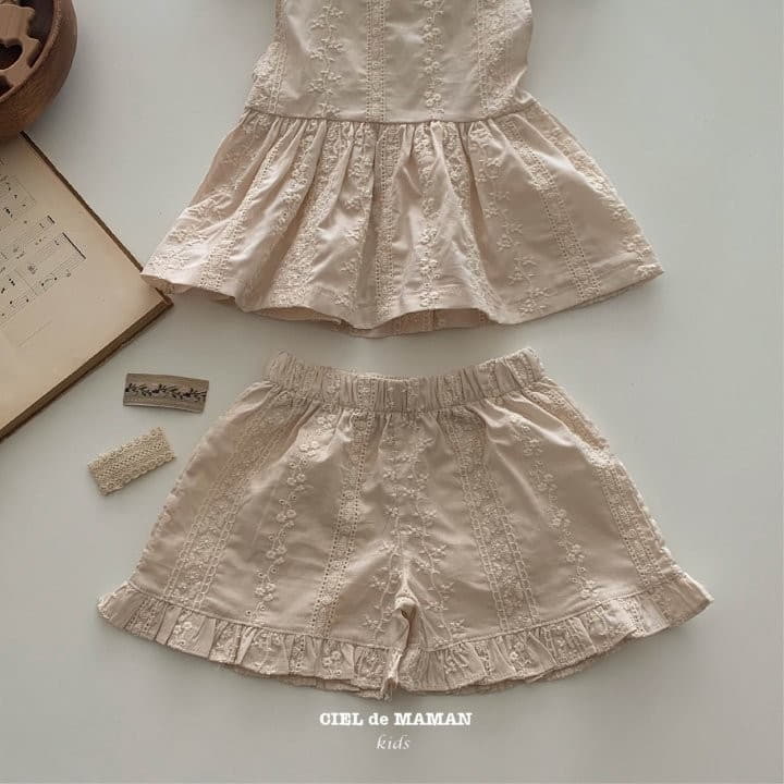Ciel De Maman - Korean Children Fashion - #childrensboutique - Sleeveless Lace Set