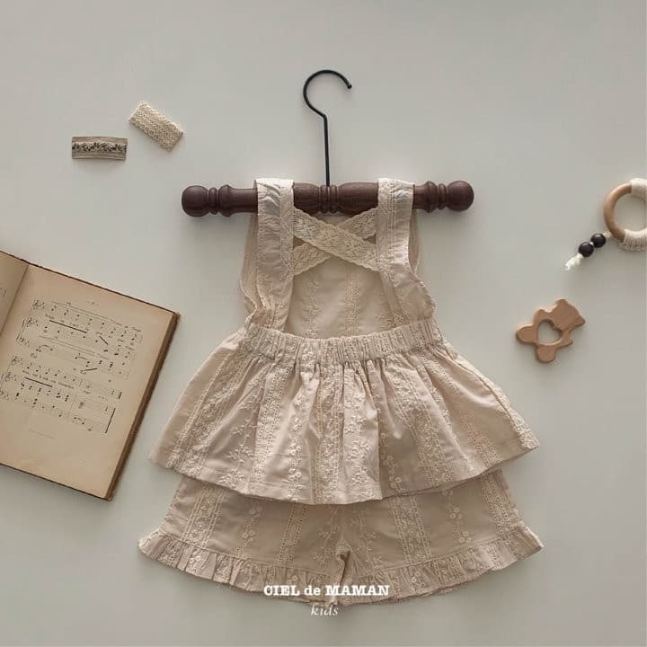 Ciel De Maman - Korean Children Fashion - #designkidswear - Sleeveless Lace Set - 2