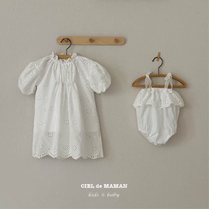 Ciel De Maman - Korean Children Fashion - #kidzfashiontrend - Summer Eyelet One-piece