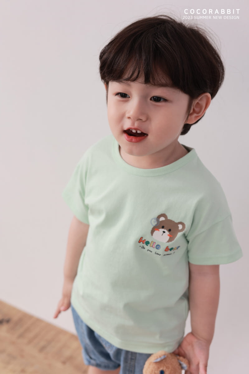 Coco Rabbit - Korean Children Fashion - #Kfashion4kids - Hello Bear Tee - 5