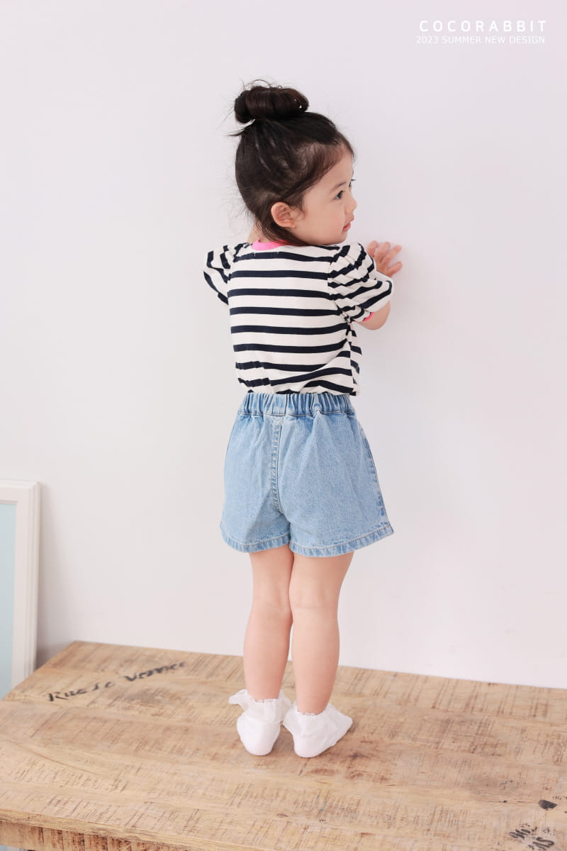 Coco Rabbit - Korean Children Fashion - #stylishchildhood - Rabbit Stripes Puff Tee - 4