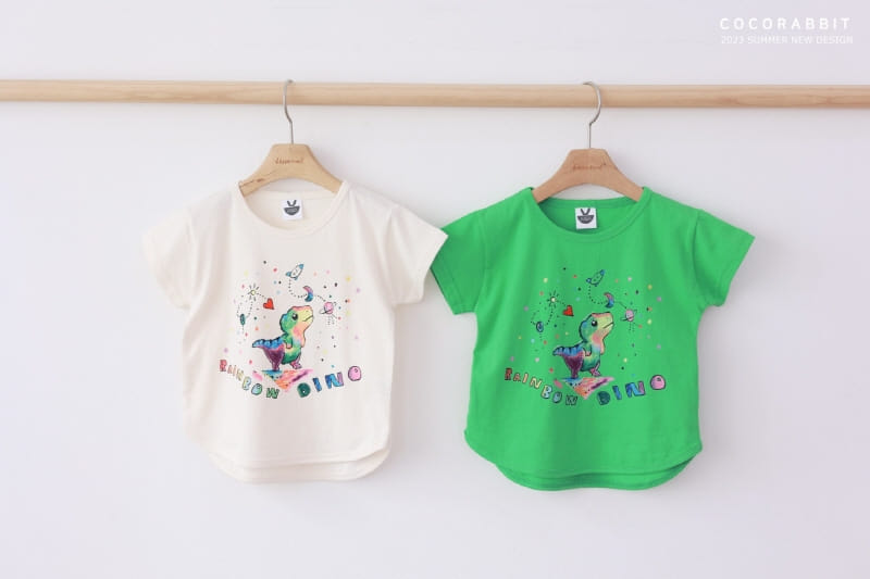 Coco Rabbit - Korean Children Fashion - #childofig - Rainbow Dino Tee - 4