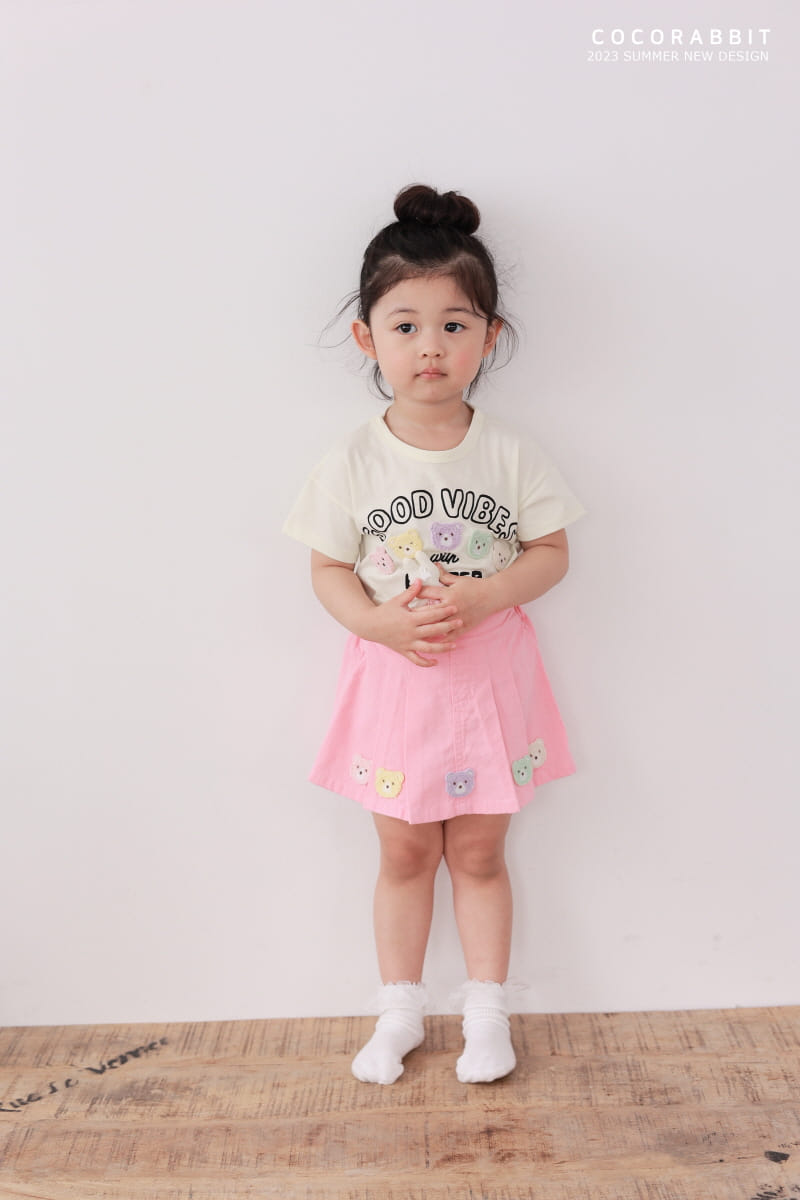 Coco Rabbit - Korean Children Fashion - #childrensboutique - Bear Wrinkle Skirt