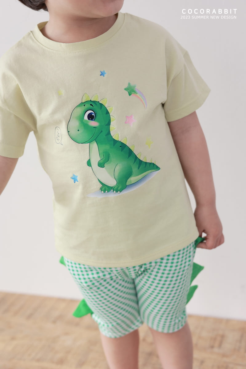 Coco Rabbit - Korean Children Fashion - #childrensboutique - Check Dino Pants - 2