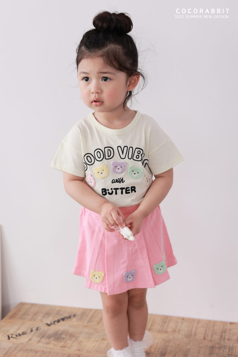 Coco Rabbit - Korean Children Fashion - #designkidswear - Bear Wrinkle Skirt - 2