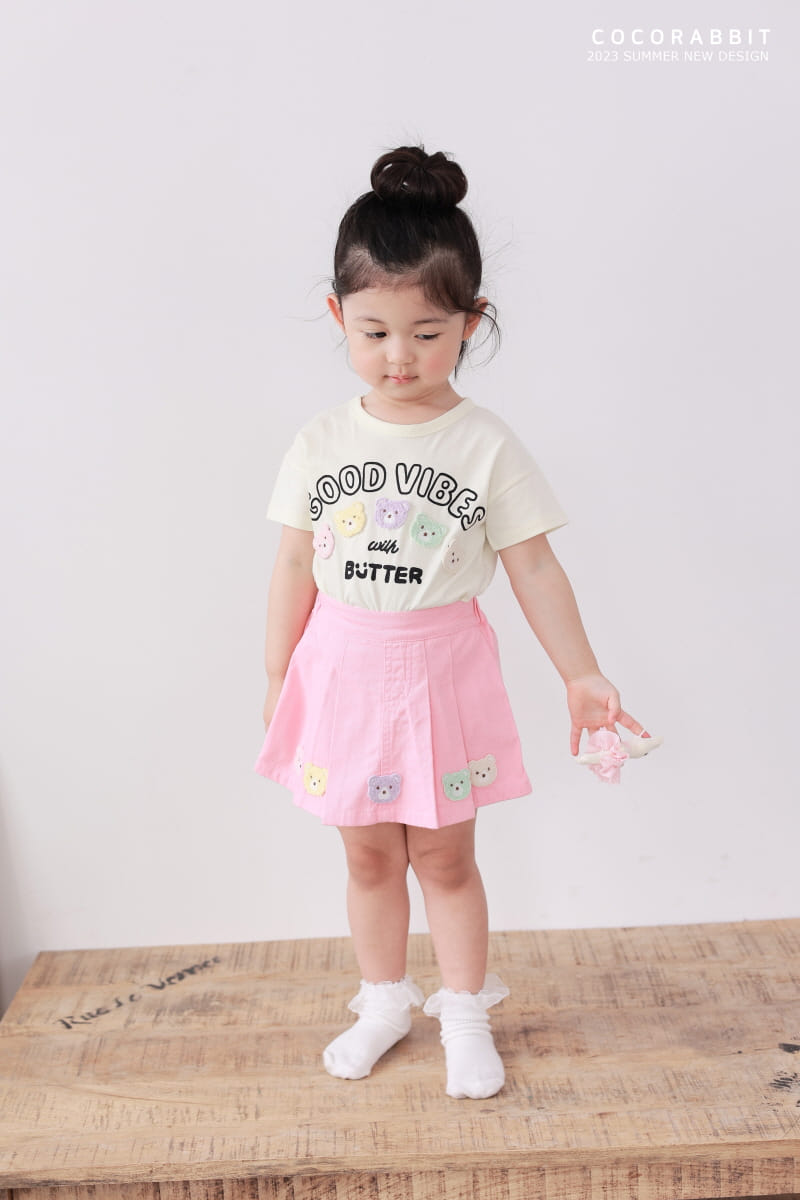 Coco Rabbit - Korean Children Fashion - #discoveringself - Bear Wrinkle Skirt - 3
