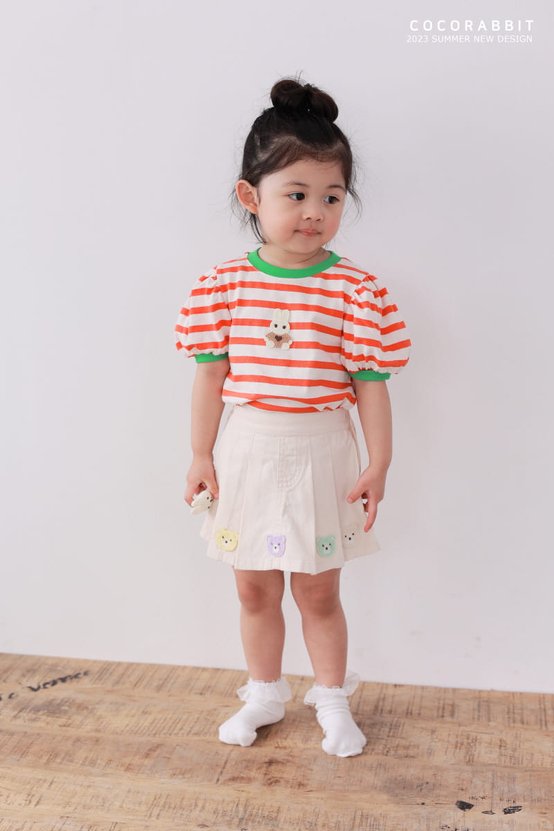 Coco Rabbit - Korean Children Fashion - #discoveringself - Rabbit Stripes Puff Tee - 7