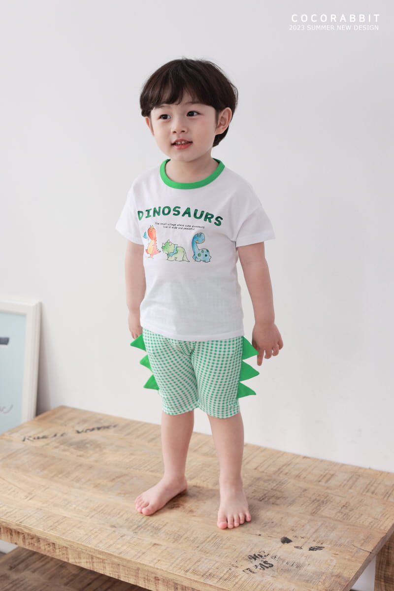 Coco Rabbit - Korean Children Fashion - #fashionkids - Check Dino Pants - 5