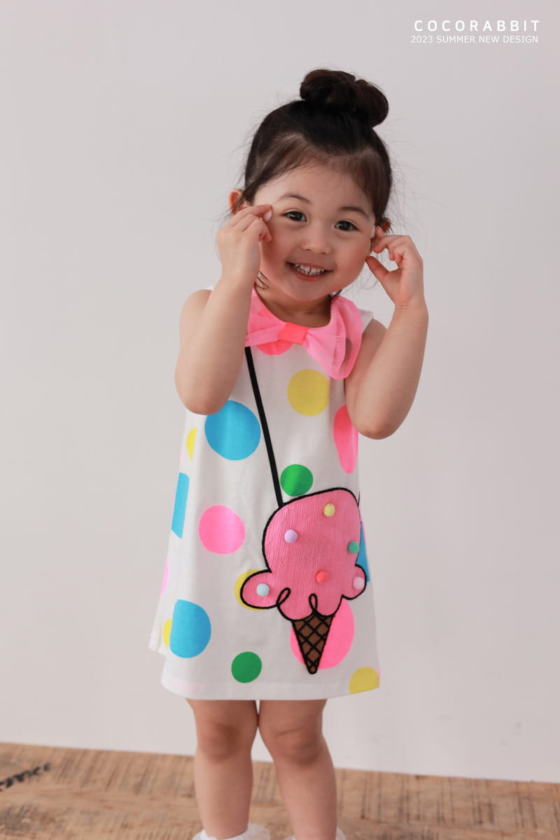 Coco Rabbit - Korean Children Fashion - #kidsshorts - Dot Ice Cream One-piece