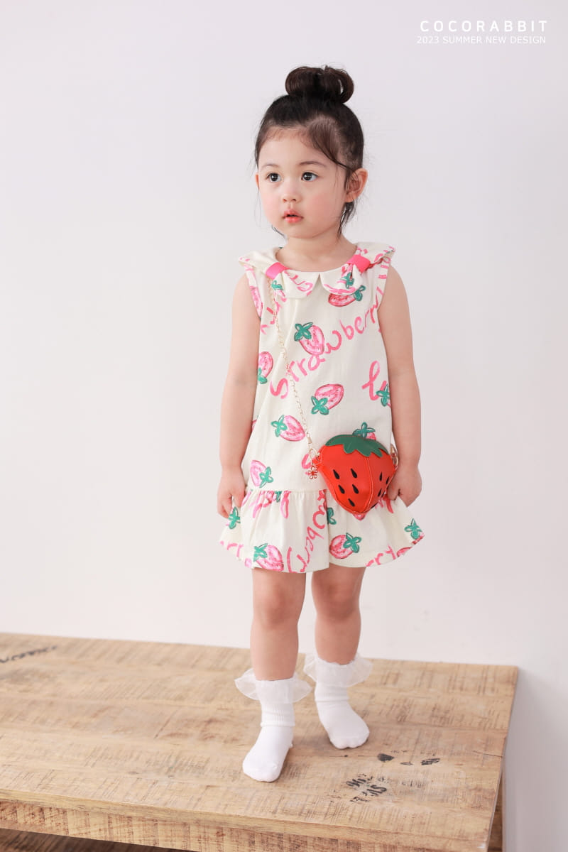 Coco Rabbit - Korean Children Fashion - #kidsshorts - Strawberry One-piece - 3
