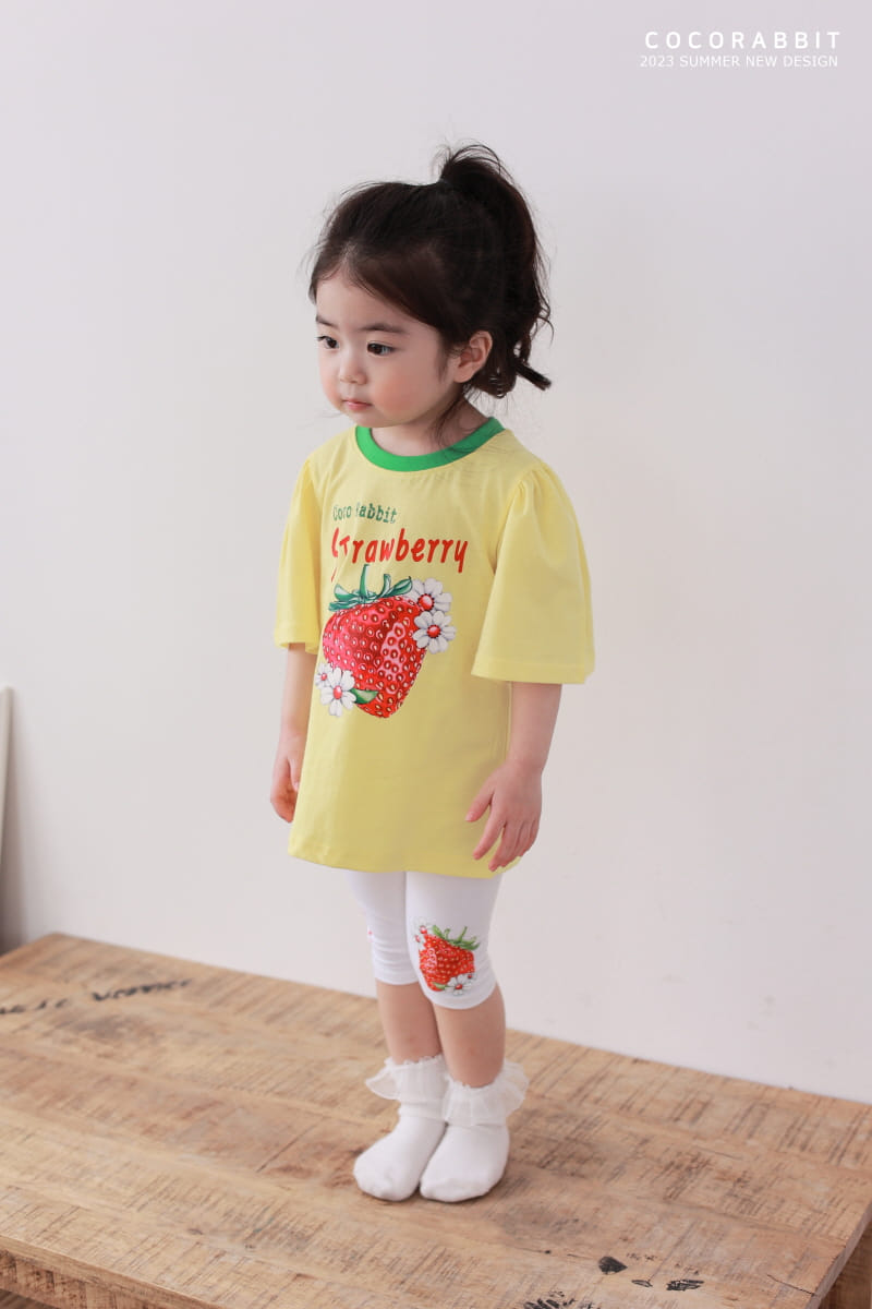 Coco Rabbit - Korean Children Fashion - #kidsshorts - Strawberry Leggings - 2