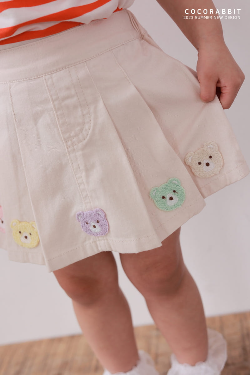 Coco Rabbit - Korean Children Fashion - #kidzfashiontrend - Bear Wrinkle Skirt - 7
