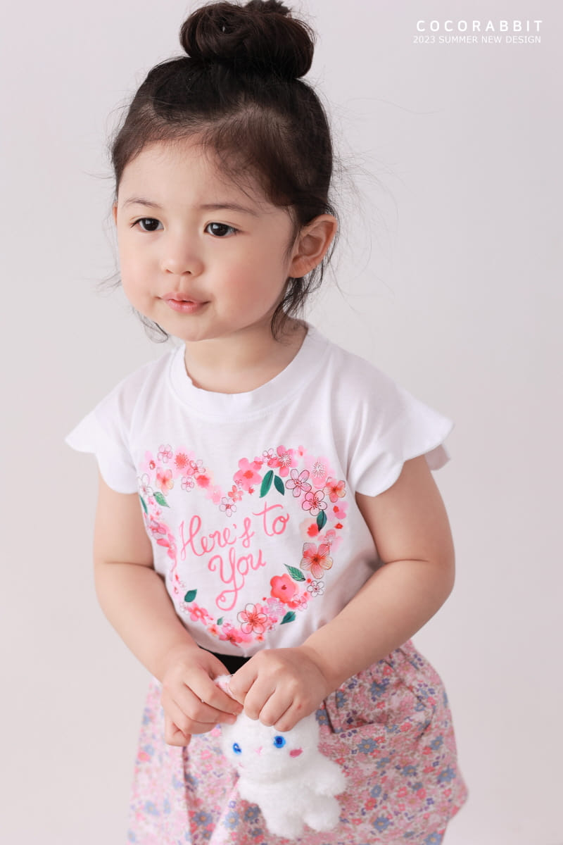 Coco Rabbit - Korean Children Fashion - #kidzfashiontrend - Heart Flower Tee