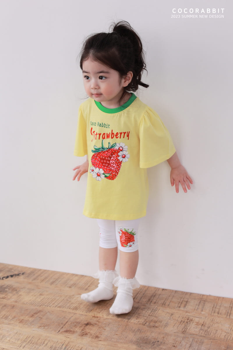 Coco Rabbit - Korean Children Fashion - #kidsstore - Strawberry Leggings - 4