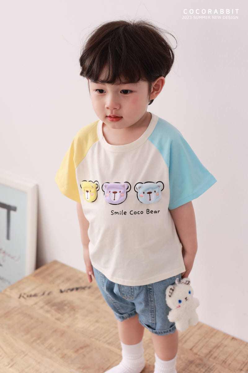 Coco Rabbit - Korean Children Fashion - #littlefashionista - Color Face Tee - 2