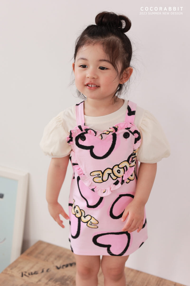 Coco Rabbit - Korean Children Fashion - #magicofchildhood - Heart Dungarees One-piece - 5
