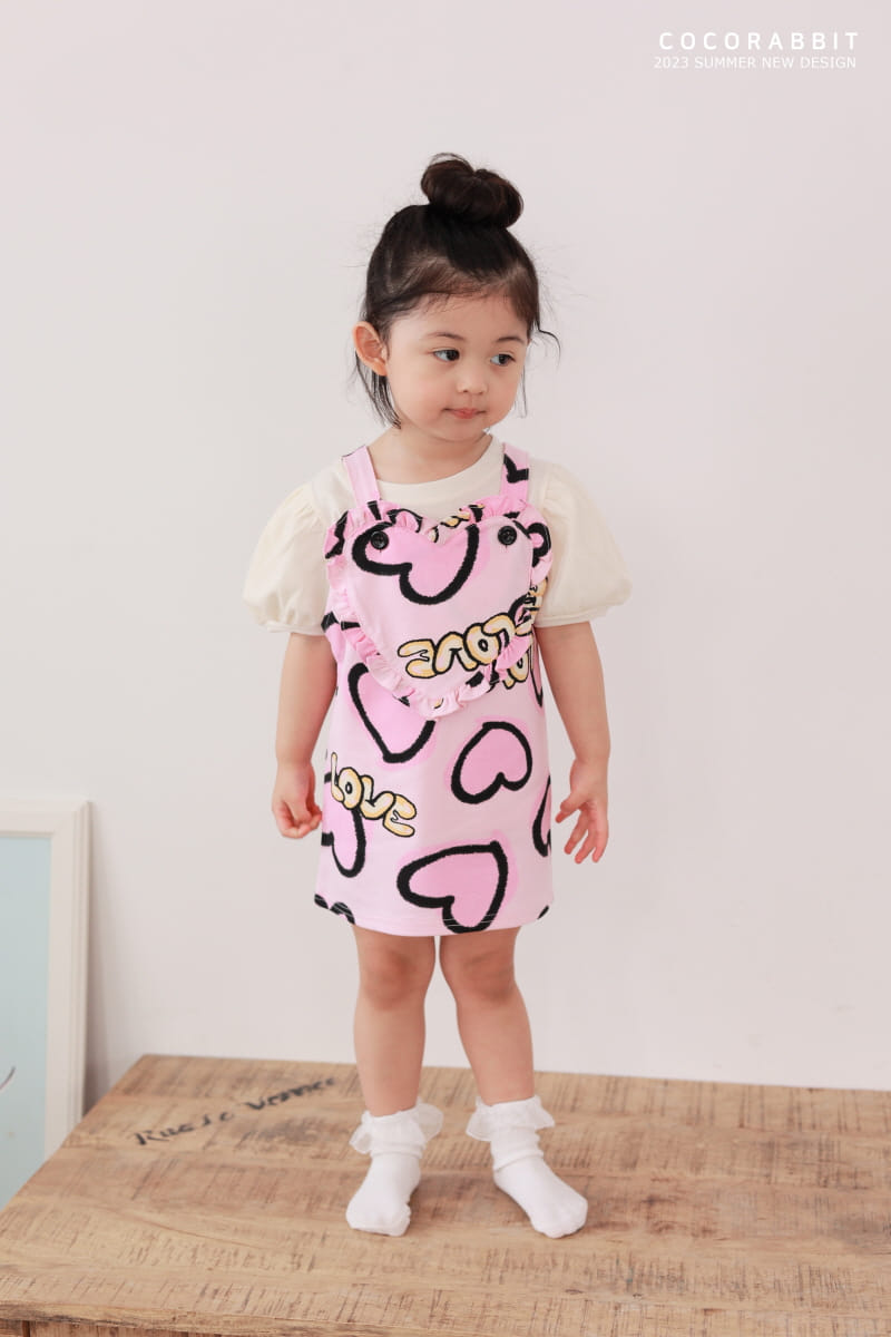 Coco Rabbit - Korean Children Fashion - #minifashionista - Heart Dungarees One-piece - 6