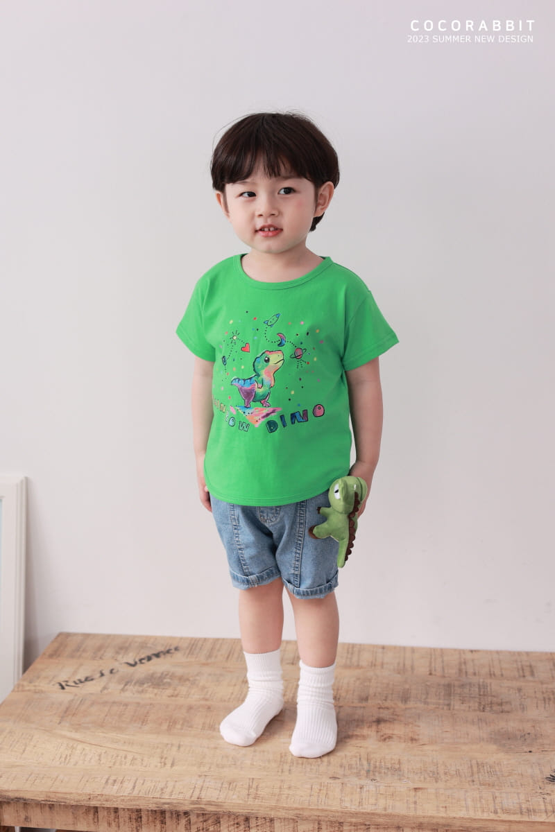 Coco Rabbit - Korean Children Fashion - #minifashionista - Rainbow Dino Tee