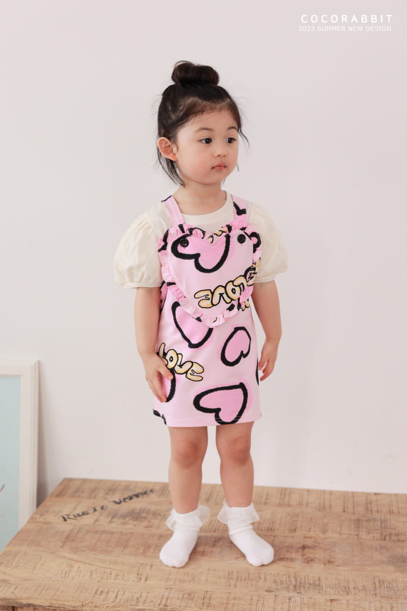 Coco Rabbit - Korean Children Fashion - #prettylittlegirls - Heart Dungarees One-piece - 7