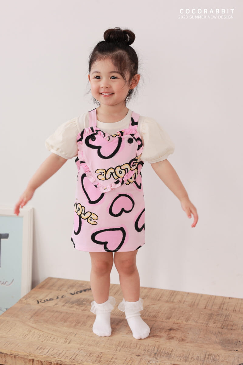Coco Rabbit - Korean Children Fashion - #todddlerfashion - Heart Dungarees One-piece - 8