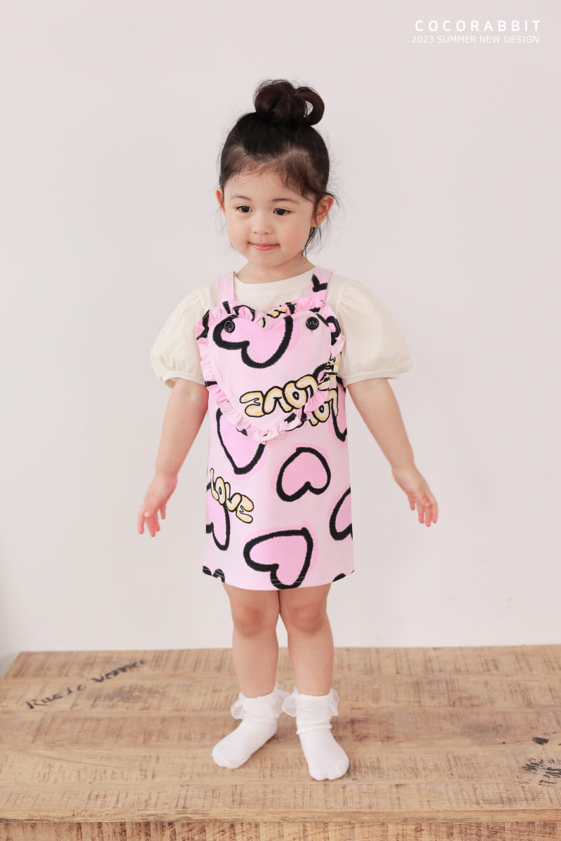 Coco Rabbit - Korean Children Fashion - #toddlerclothing - Heart Dungarees One-piece - 9