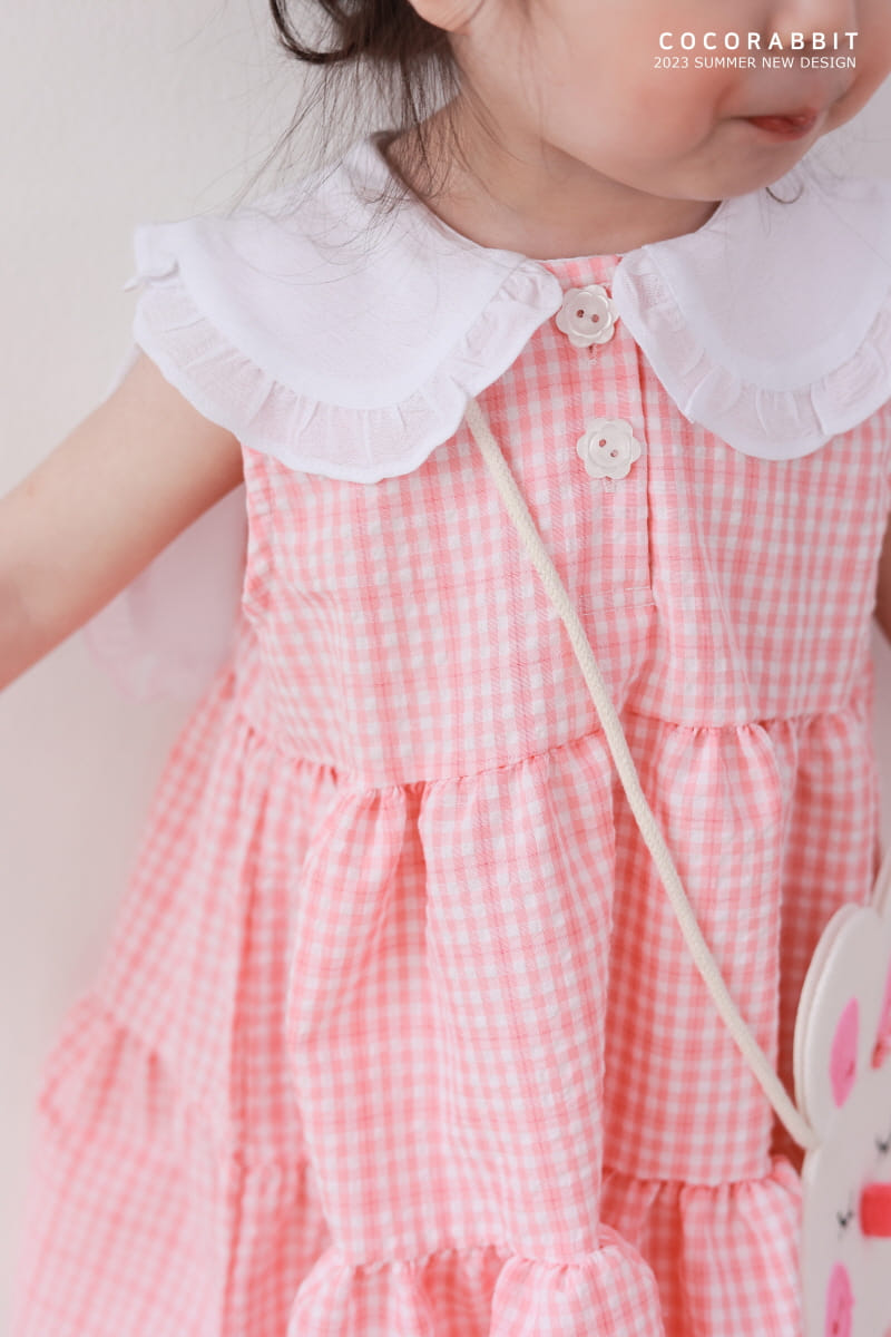 Coco Rabbit - Korean Children Fashion - #toddlerclothing - Check Rabbit One-piece