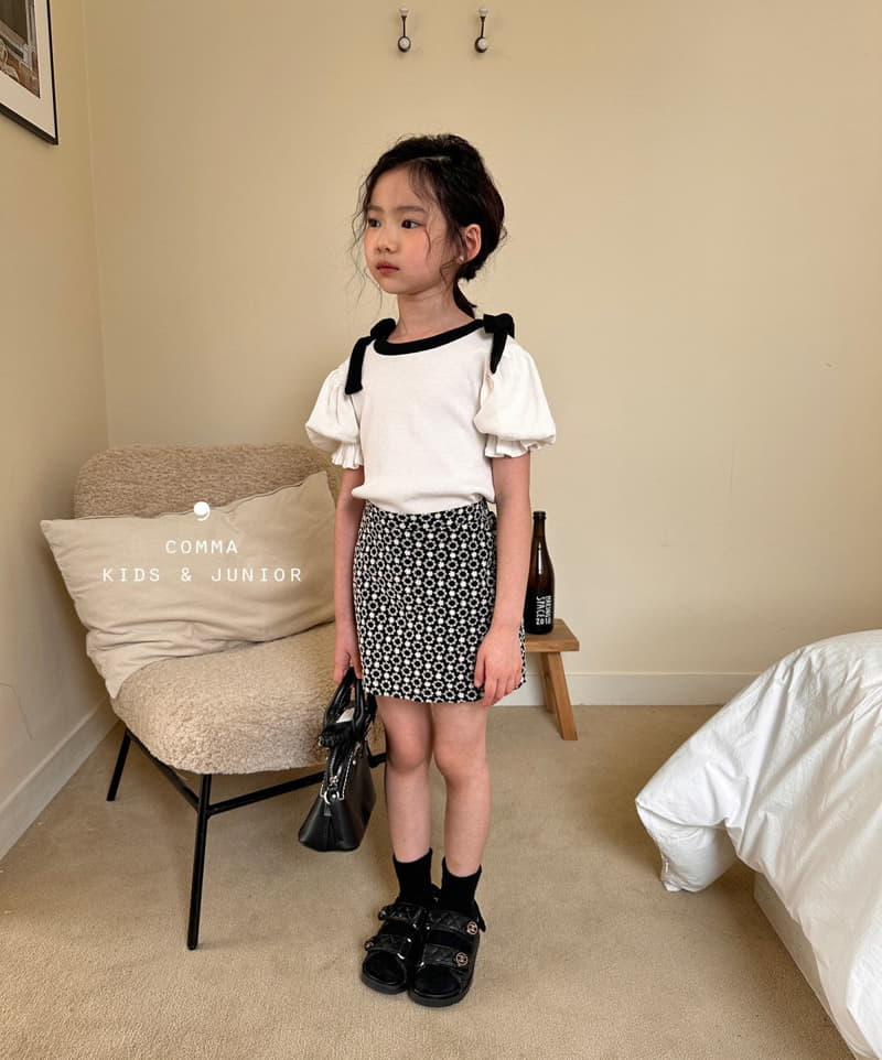 Comma - Korean Children Fashion - #kidsshorts - Shoulder Ribbon Tee - 10