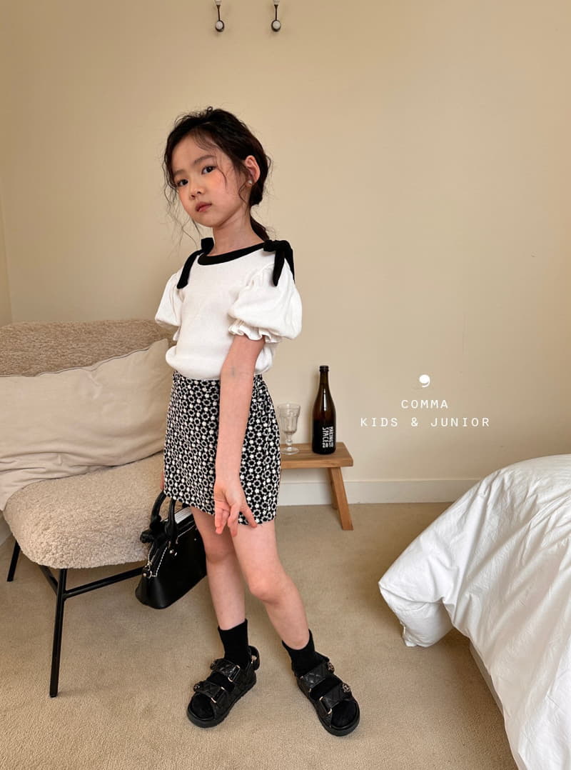 Comma - Korean Children Fashion - #magicofchildhood - Shoulder Ribbon Tee