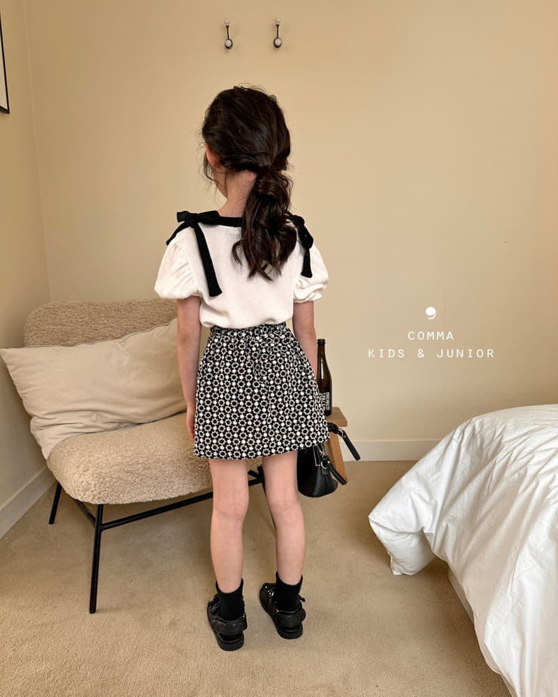 Comma - Korean Children Fashion - #minifashionista - Shoulder Ribbon Tee - 2