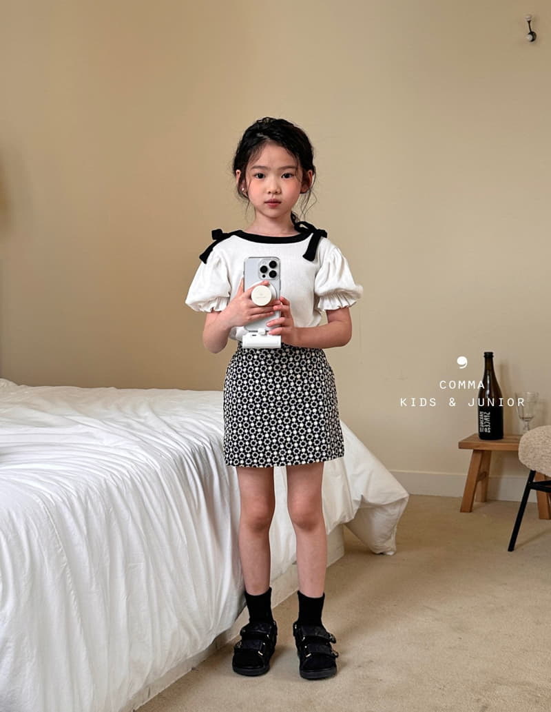 Comma - Korean Children Fashion - #prettylittlegirls - Shoulder Ribbon Tee - 3