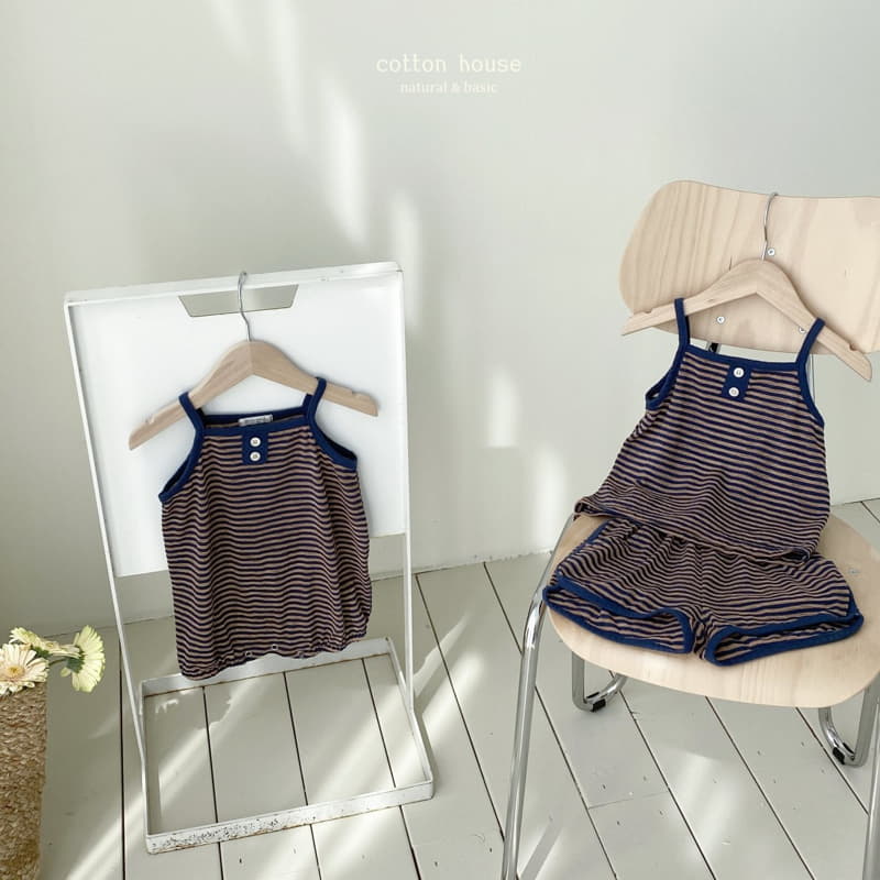 Cotton House - Korean Children Fashion - #kidzfashiontrend - Stripes Sleeveless Bodysuit - 4