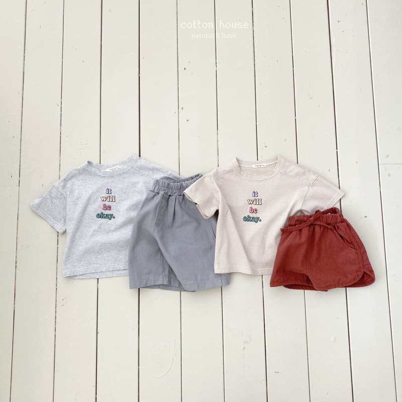 Cotton House - Korean Children Fashion - #kidsshorts - OK Small Stripes Tee - 10