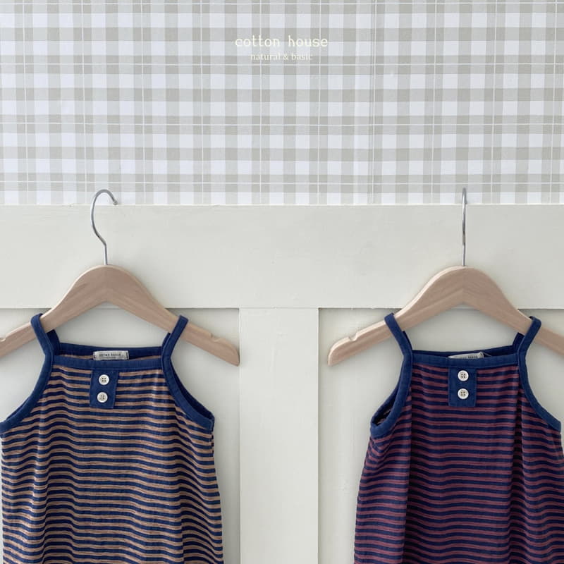 Cotton House - Korean Children Fashion - #kidsshorts - Stripes Sleeveless Bodysuit