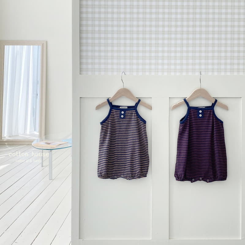 Cotton House - Korean Children Fashion - #kidsstore - Stripes Sleeveless Bodysuit - 2