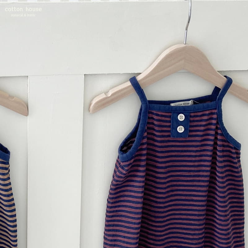 Cotton House - Korean Children Fashion - #kidzfashiontrend - Stripes Sleeveless Bodysuit - 3