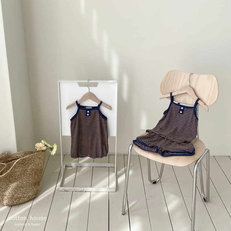 Cotton House - Korean Children Fashion - #minifashionista - Stripes Sleeveless Bodysuit - 7
