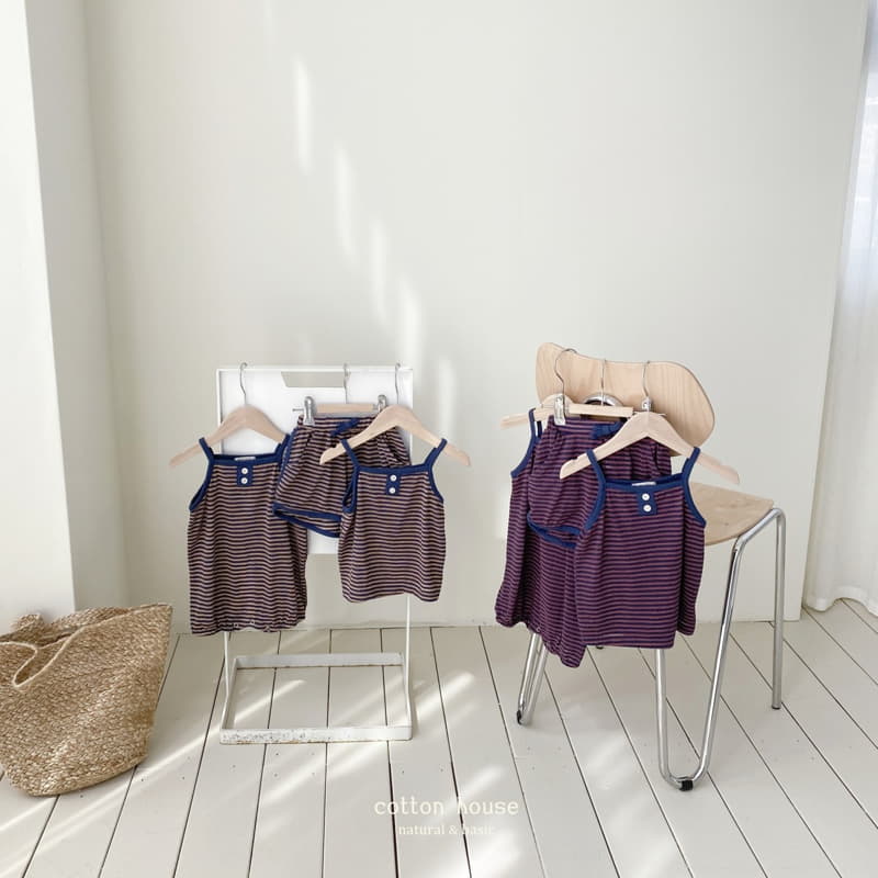 Cotton House - Korean Children Fashion - #prettylittlegirls - Stripes Sleeveless Bodysuit - 8