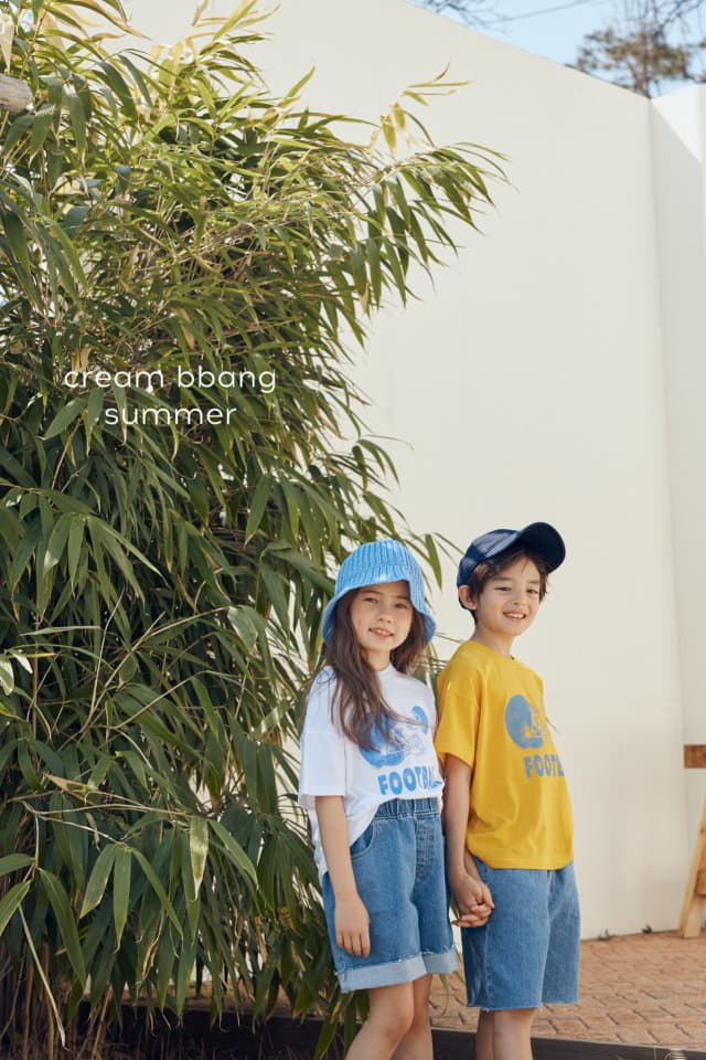 Cream Bbang - Korean Children Fashion - #littlefashionista - Foot Ball Tee