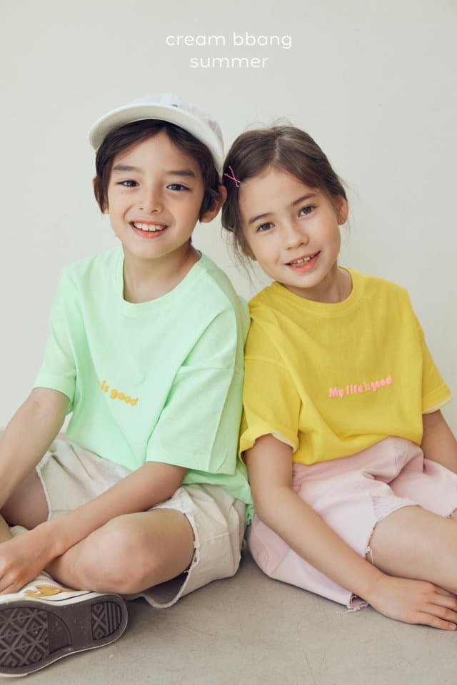 Cream Bbang - Korean Children Fashion - #minifashionista - Life Balpo Tee
