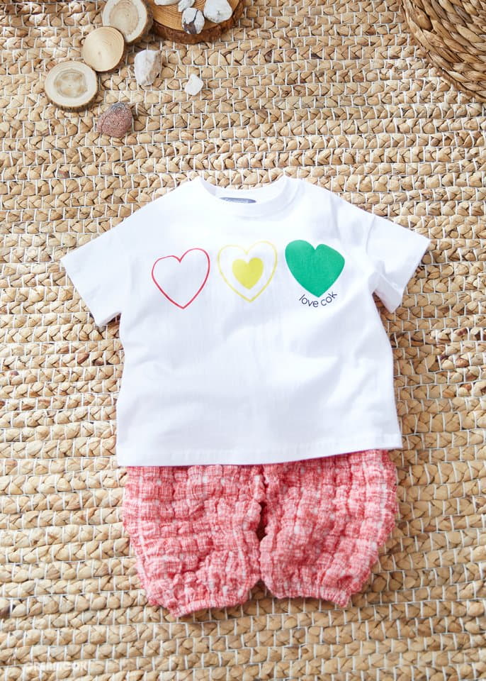 Creamcok - Korean Children Fashion - #designkidswear - Heart Pompom Top Bottom Set - 10