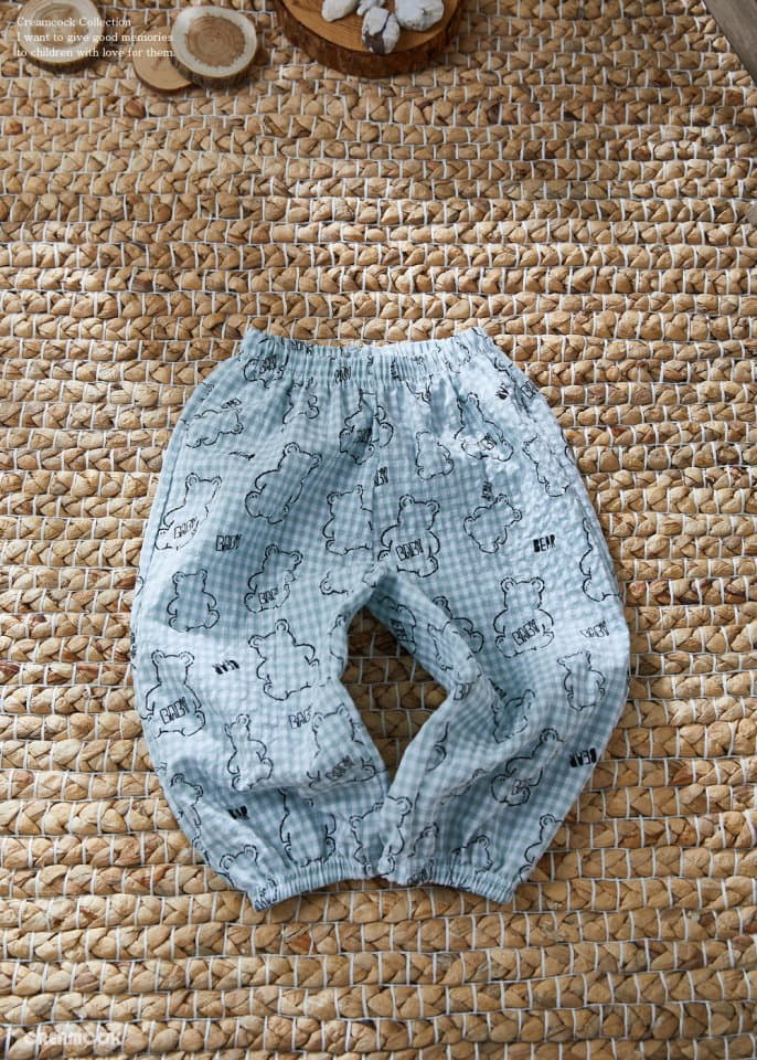 Creamcok - Korean Children Fashion - #toddlerclothing - Kitch Bear Check Pants - 10