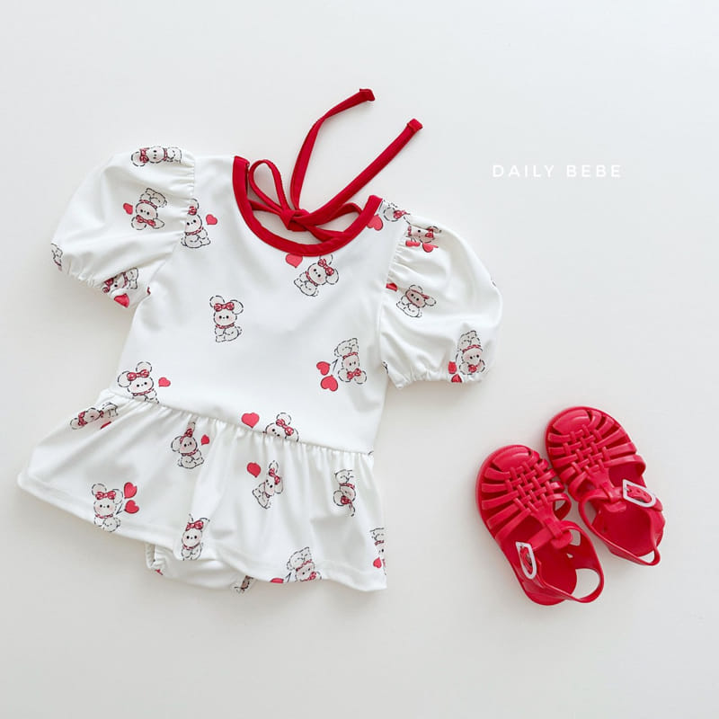 Daily Bebe - Korean Children Fashion - #Kfashion4kids - Puff One-piece Swimwear - 6